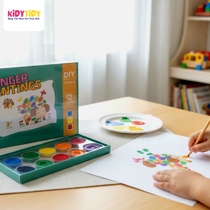 DIY Finger Painting Kit for Kids – 12 Color Set