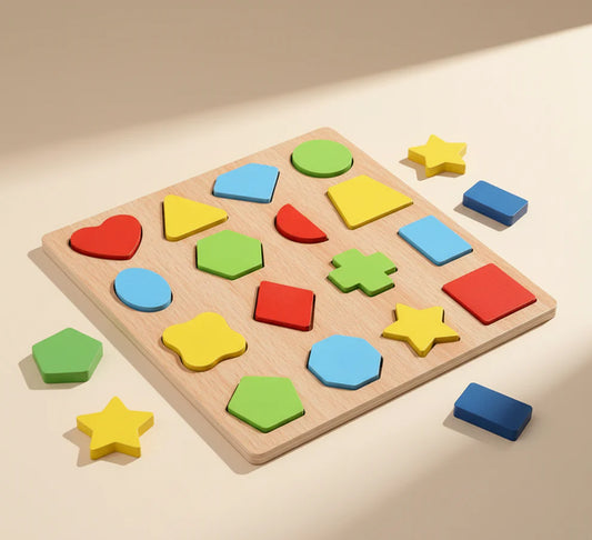 Wooden Montessori Shape Sorting Puzzle Board for Kids