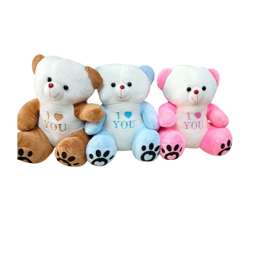 Plush "I ♥ YOU" Teddy Bear – Soft, Cuddly & Colorful