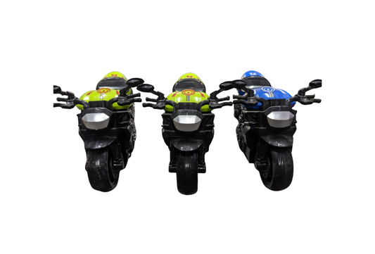 Friction-Powered Sport Bike Toy – Racing Motorcycle (Set of 3)