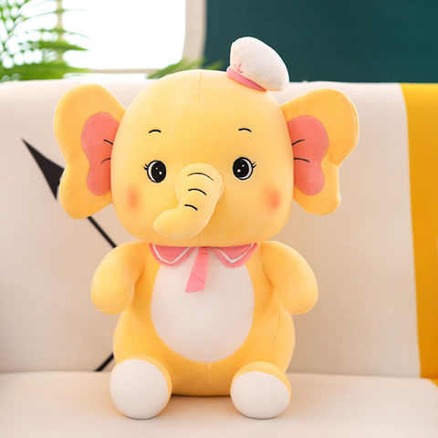 Charming Yellow Elephant Plush Toy- Soft & Cuddly Friend