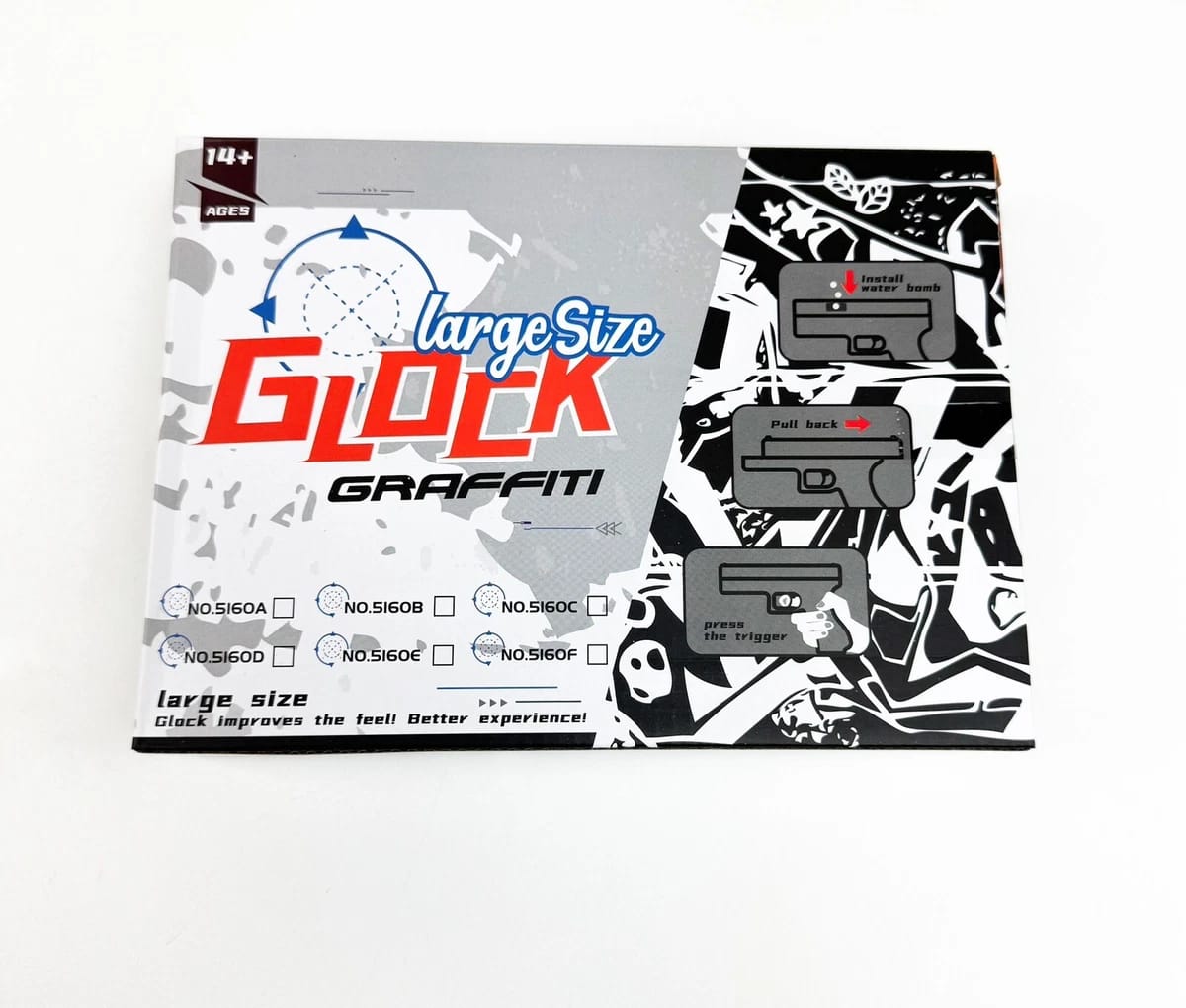 Large Size Graffiti Glock Toy Gun