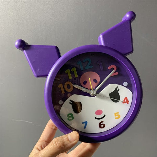 Cute Cartoon Character Wall Clock – Purple 🕒💜
