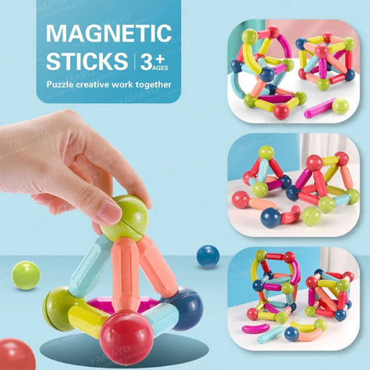 Magic Magnetic Building Blocks Toy Set 🧲🌈