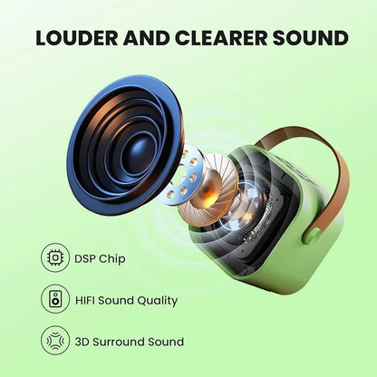Portable Karaoke Speaker with Dual Wireless Microphones