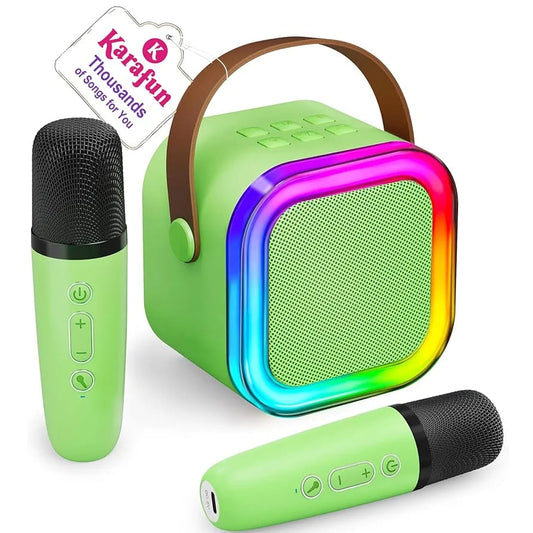 Portable Karaoke Speaker with Dual Wireless Microphones