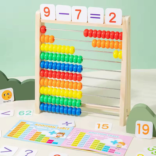 Wooden Educational Abacus with Number Blocks