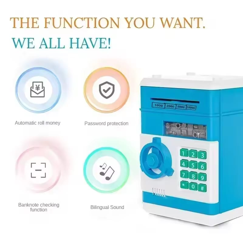 Kids' Electronic Code Piggy Bank - Pink ATM Safe
