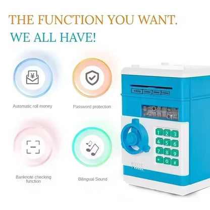 Kids' Electronic Code Piggy Bank - Pink ATM Safe