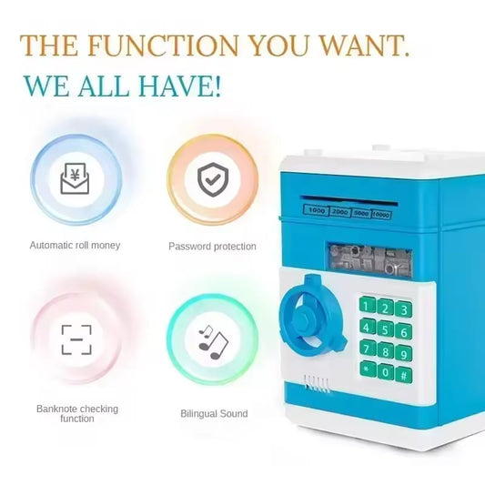 Kids' Electronic Code Piggy Bank - Pink ATM Safe