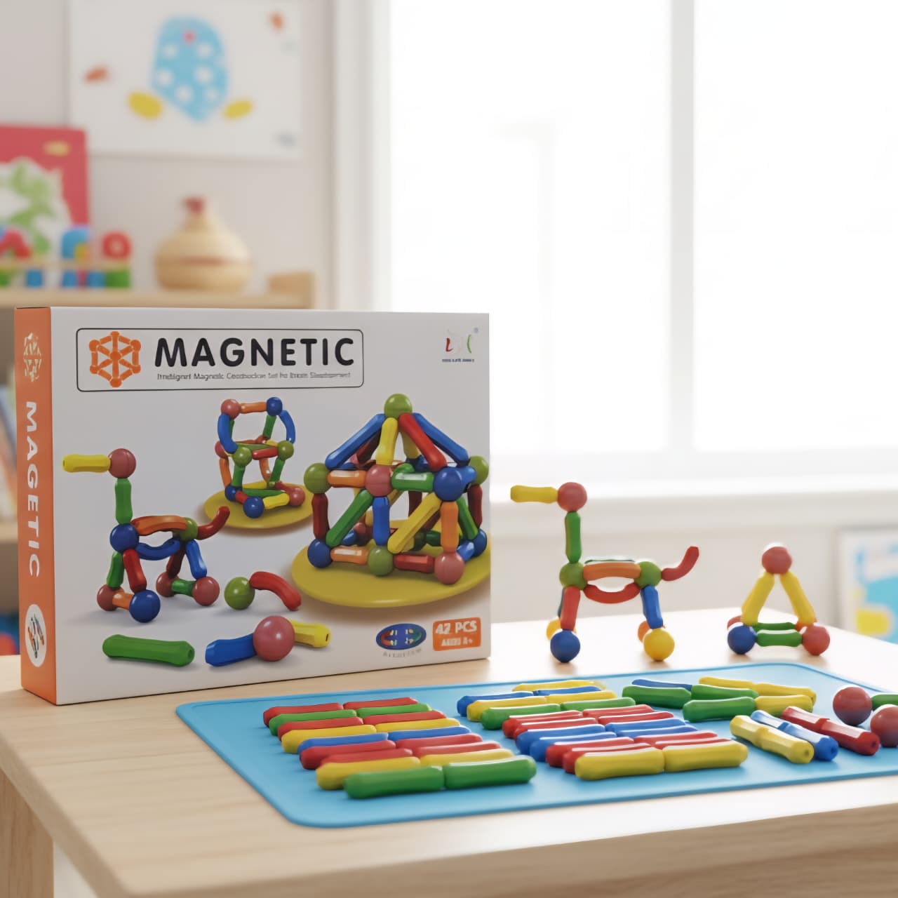 Magnetic Building Blocks Set – 42 PCS Educational Construction Toy