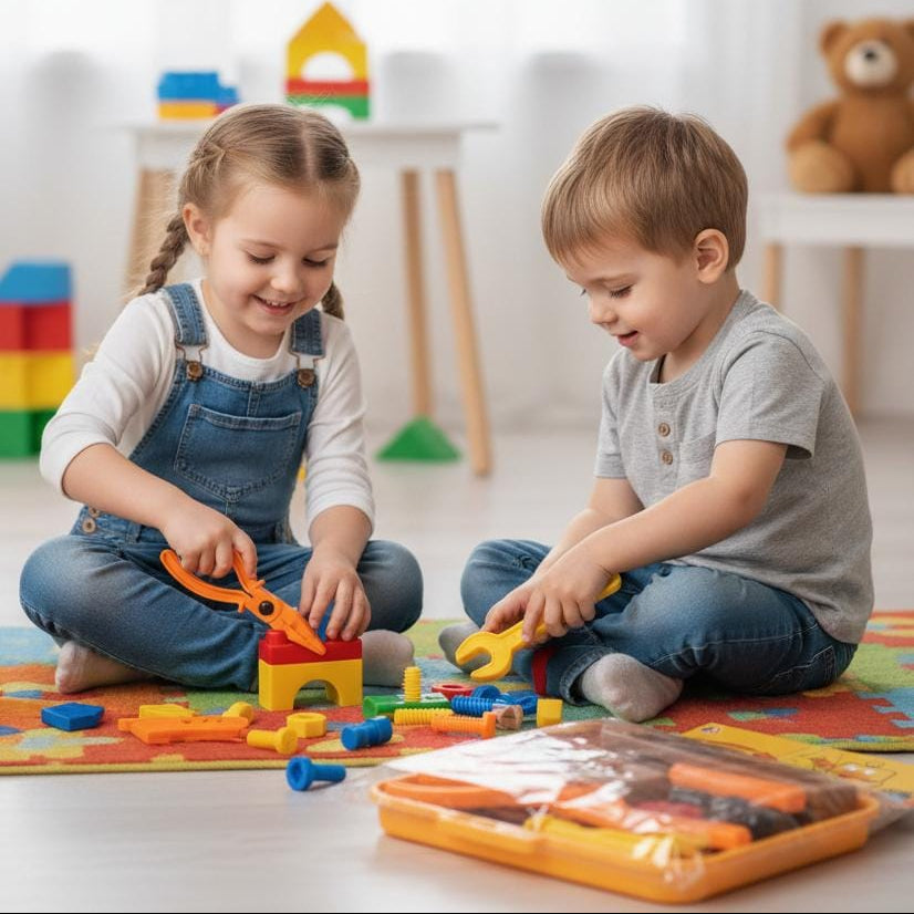 Kids Learning Tools Play Set – Construction Tool Kit for Boys & Girls