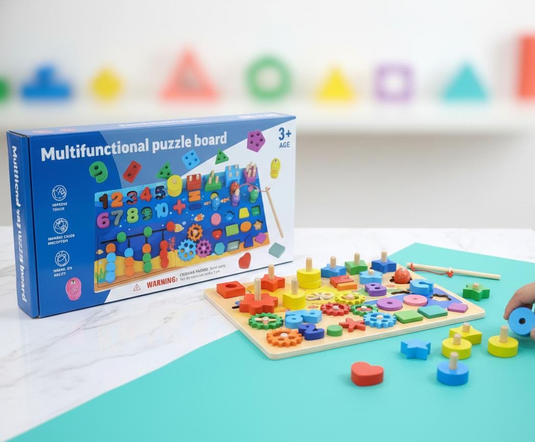 Multifunctional Puzzle Board for Kids (Ages 3+)