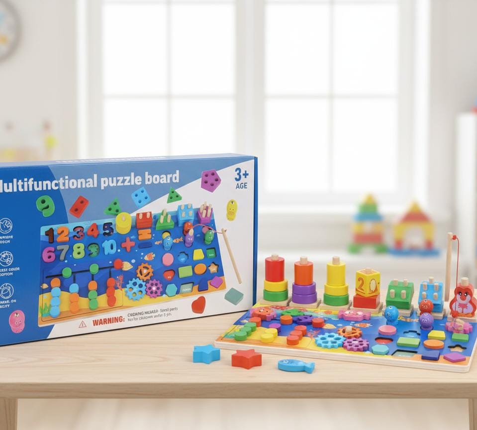 Multifunctional Puzzle Board for Kids (Ages 3+)