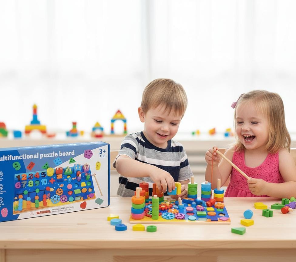 Multifunctional Puzzle Board for Kids (Ages 3+)
