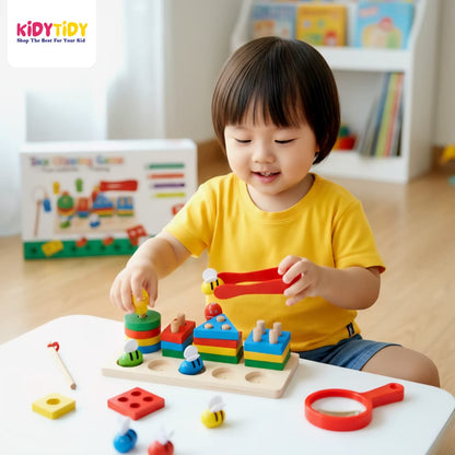 Bee Clipping Game – 4 Columns & Fishing Toy