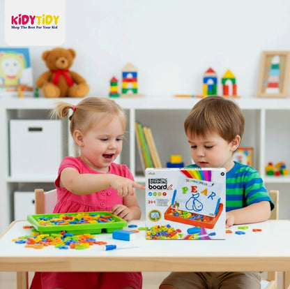 Kids 2-in-1 Magnetic Learning & Drawing Board