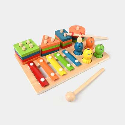 Three-in-One Wooden Column Set – Educational Toy