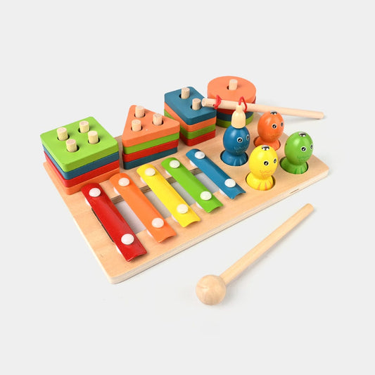 Three-in-One Wooden Column Set – Educational Toy