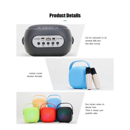 Portable Karaoke Speaker with Dual Wireless Microphones