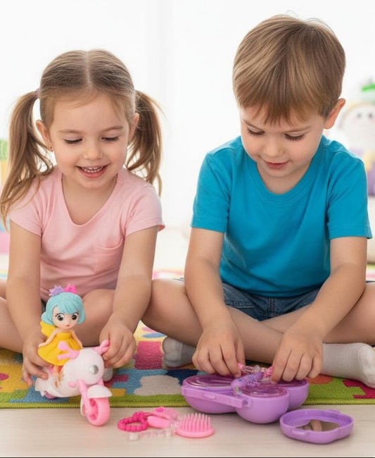 Doll Beauty & Scooter Play Set – Butterfly Vanity Kit for Girls