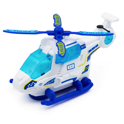 Police Helicopter Toy, Bump and Go Plane Toys for Toddlers